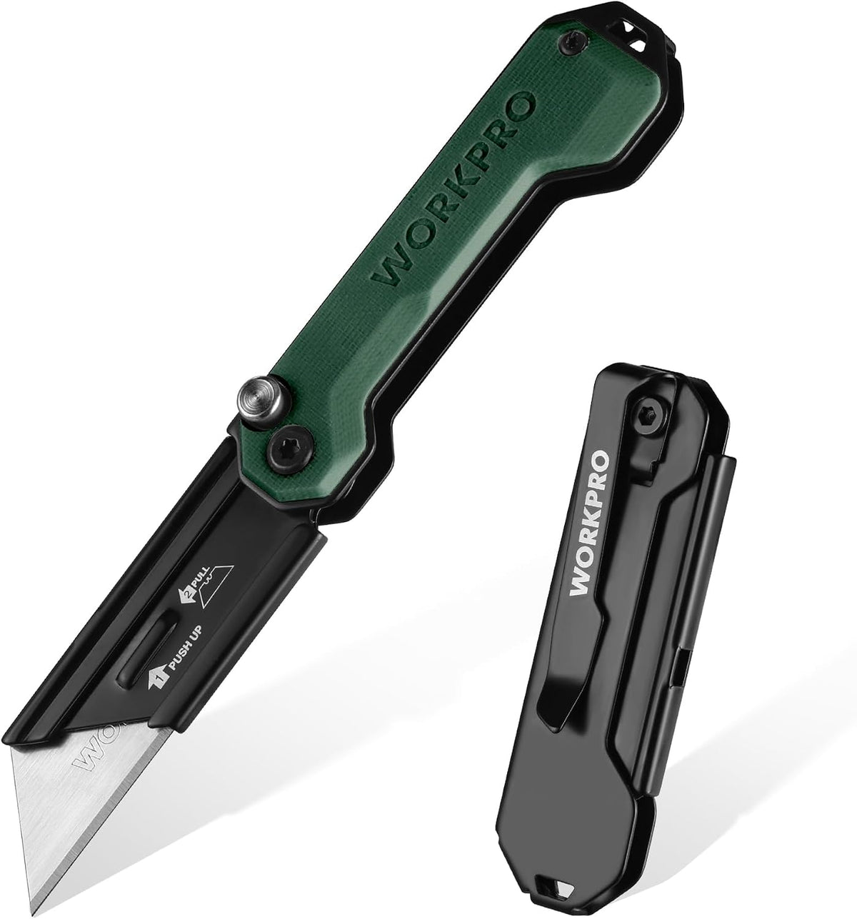EDC Folding Utility Knife, Mini Box Cutter with Quick Open Axis Lock, Quick Change Blade Razor Knife, Foldable Small Pocket Knife with Belt Clip