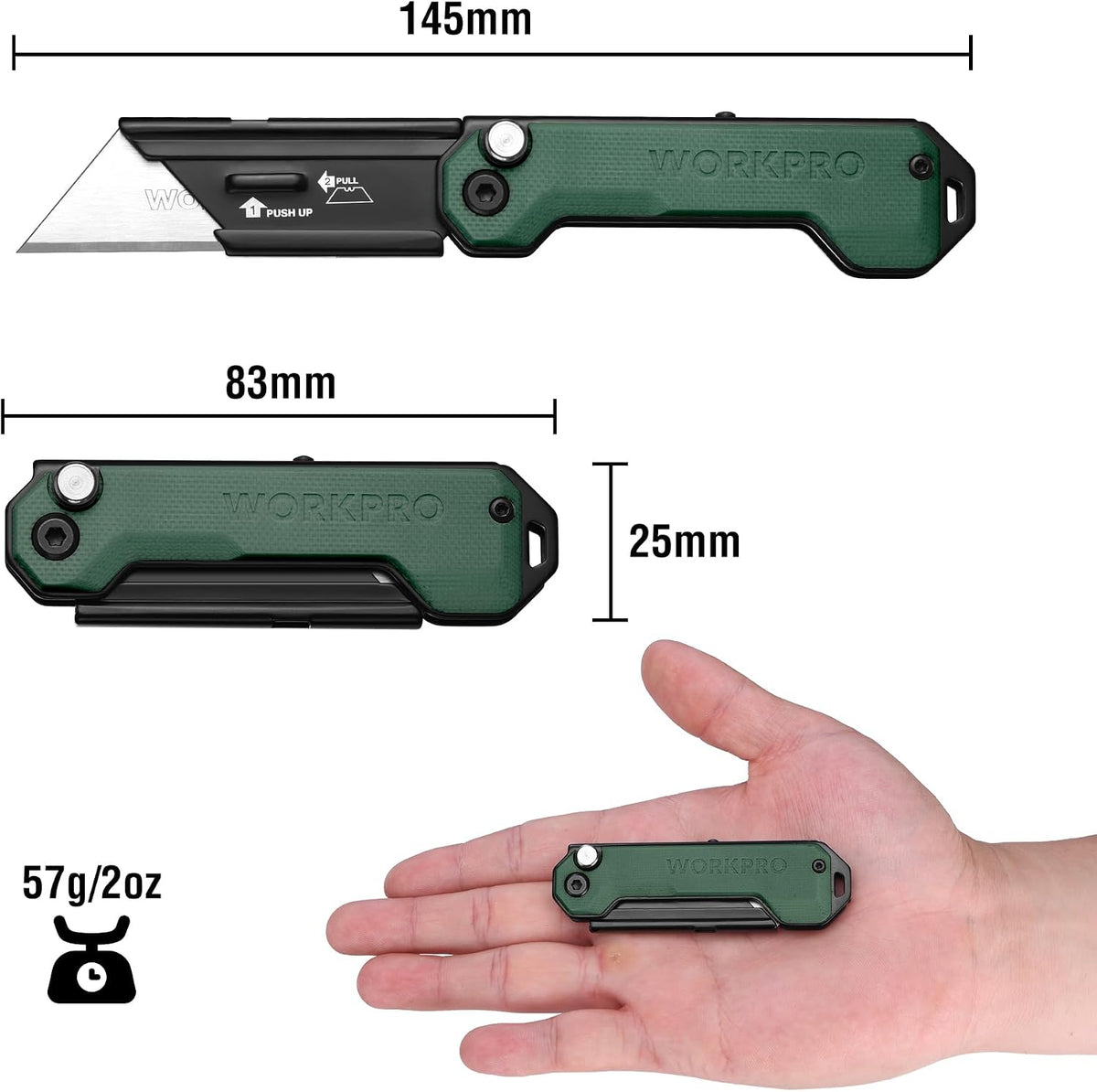 EDC Folding Utility Knife, Mini Box Cutter with Quick Open Axis Lock, Quick Change Blade Razor Knife, Foldable Small Pocket Knife with Belt Clip