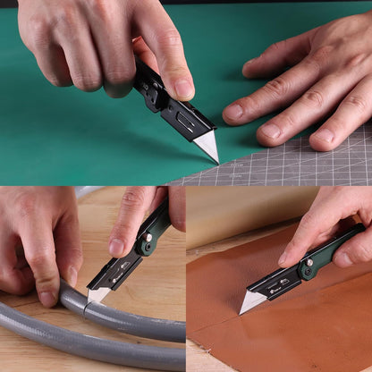 EDC Folding Utility Knife, Mini Box Cutter with Quick Open Axis Lock, Quick Change Blade Razor Knife, Foldable Small Pocket Knife with Belt Clip