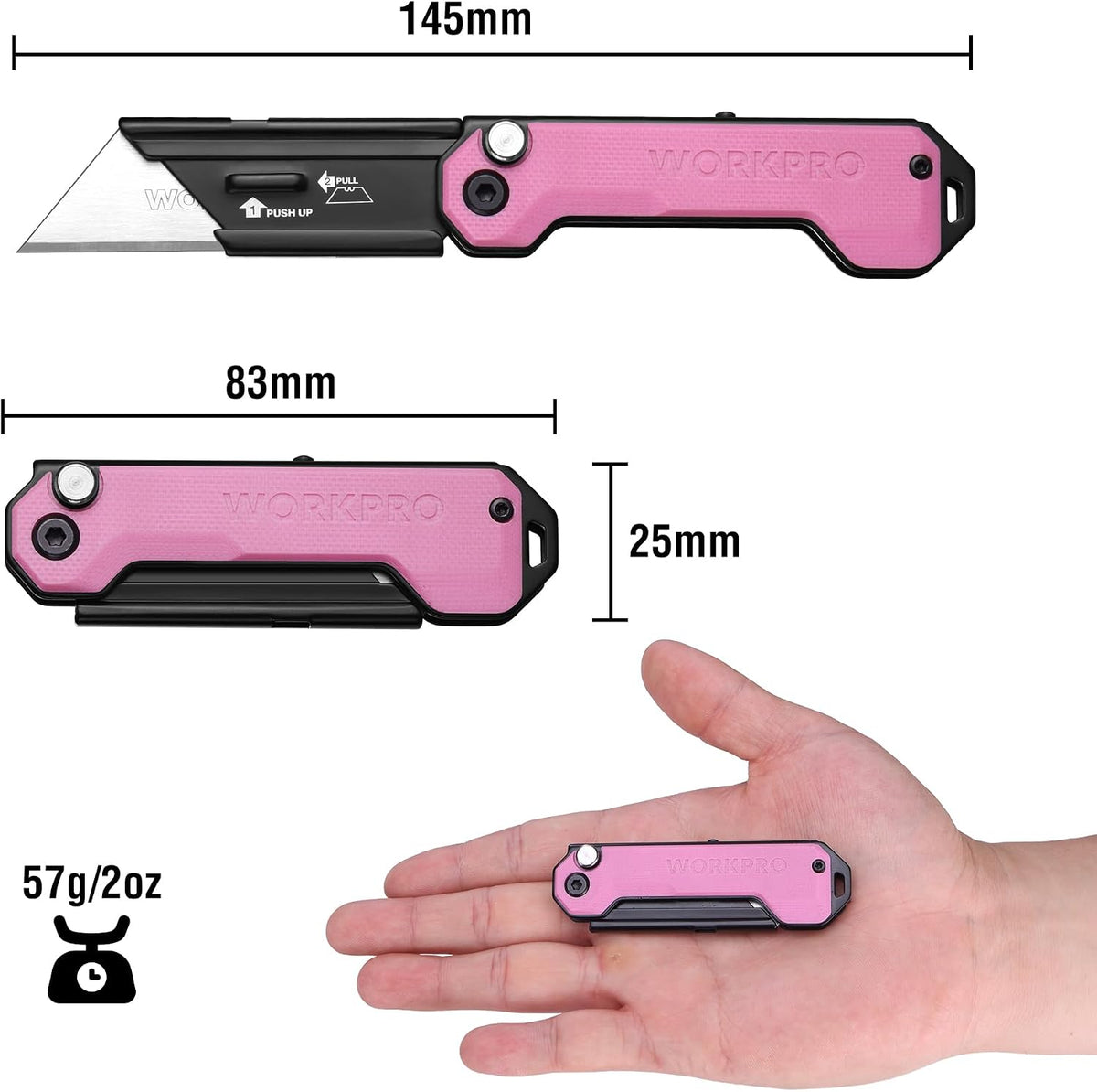 EDC Folding Utility Knife, Mini Box Cutter with Quick Open Axis Lock, Quick Change Blade Razor Knife, Foldable Small Pocket Knife with Belt Clip