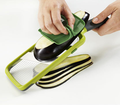 Multi-Grip Hand-held Kitchen Mandoline, Fruit and Vegetable Slicer with Food Grip and Adjustable Blades, Dishwasher Safe