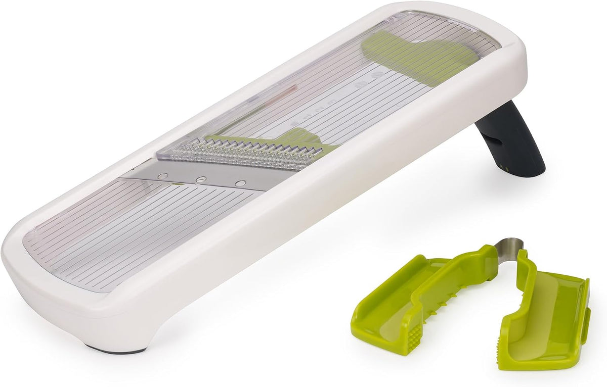 Multi-Grip Hand-held Kitchen Mandoline, Fruit and Vegetable Slicer with Food Grip and Adjustable Blades, Dishwasher Safe