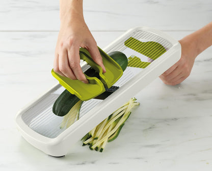 Multi-Grip Hand-held Kitchen Mandoline, Fruit and Vegetable Slicer with Food Grip and Adjustable Blades, Dishwasher Safe
