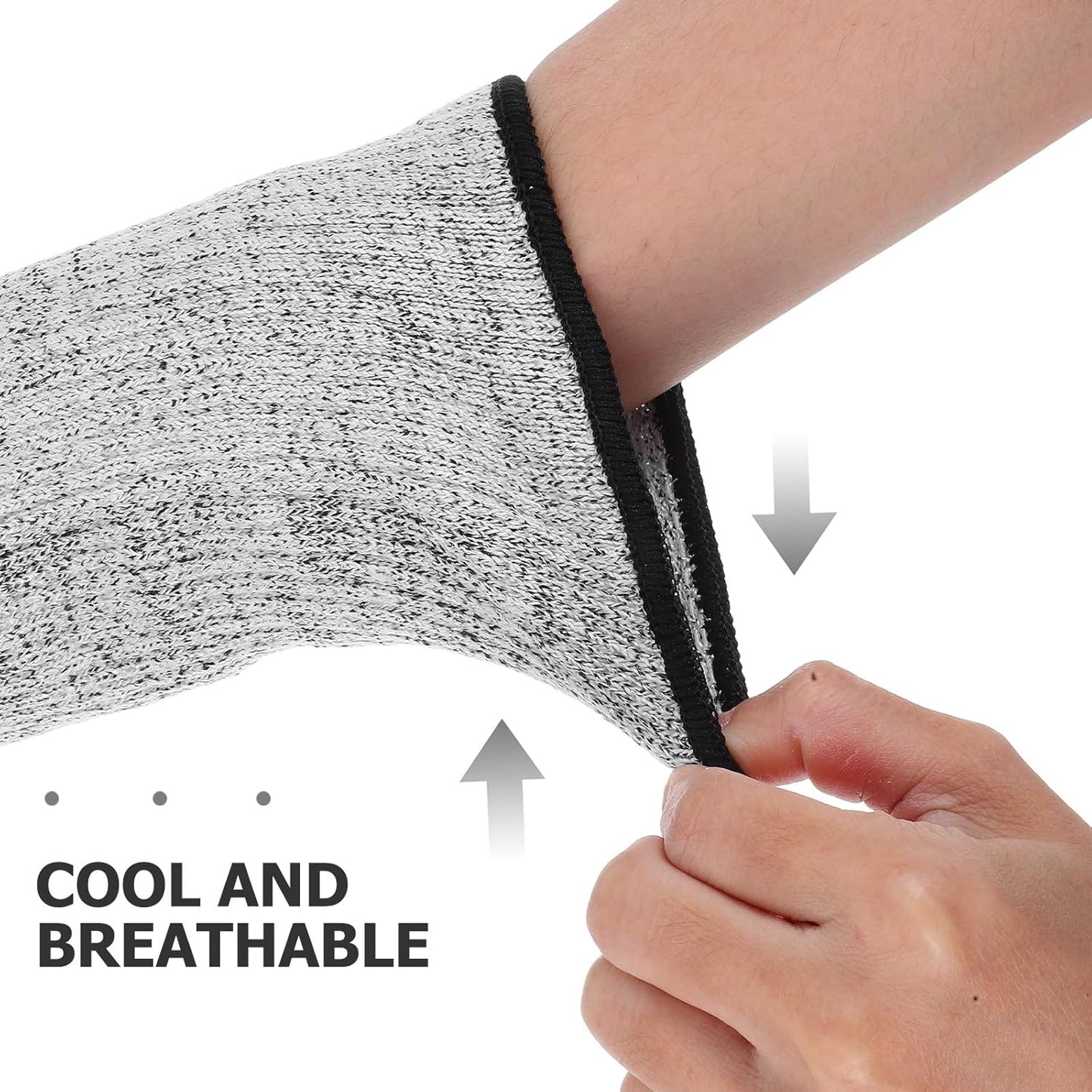 Cut Resistant Arm Protector Sleeves Level 5, 40cm Long Breathable Forearm Guards with Thumb Hole for Farming, Kitchen Work, and Welding Safety