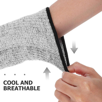 Cut Resistant Arm Protector Sleeves Level 5, 40cm Long Breathable Forearm Guards with Thumb Hole for Farming, Kitchen Work, and Welding Safety