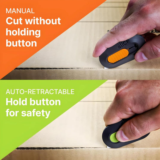 Slice Auto-Retractable Mini Box Cutter | Safe Ceramic Box Cutter Lasting 11x Longer than Metal | Keychain Box Opener | 2 Pack