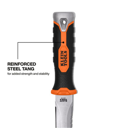 DK16 Double-Edged Duct Knife, Serrated Stainless Steel Blade, Designed for Duct Board and Insulation, Fixed Blade Knife with Sheath, 5-1/2-Inch