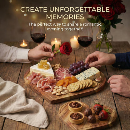 Heart Charcuterie Board 16 x 13.2 Inches - Acacia Wood Cutting Board, Heart Shaped Serving Tray - Mother’s Day Gifts for Mom, Wife, Grandma, Birthday Gifts for Mother & Grandmother