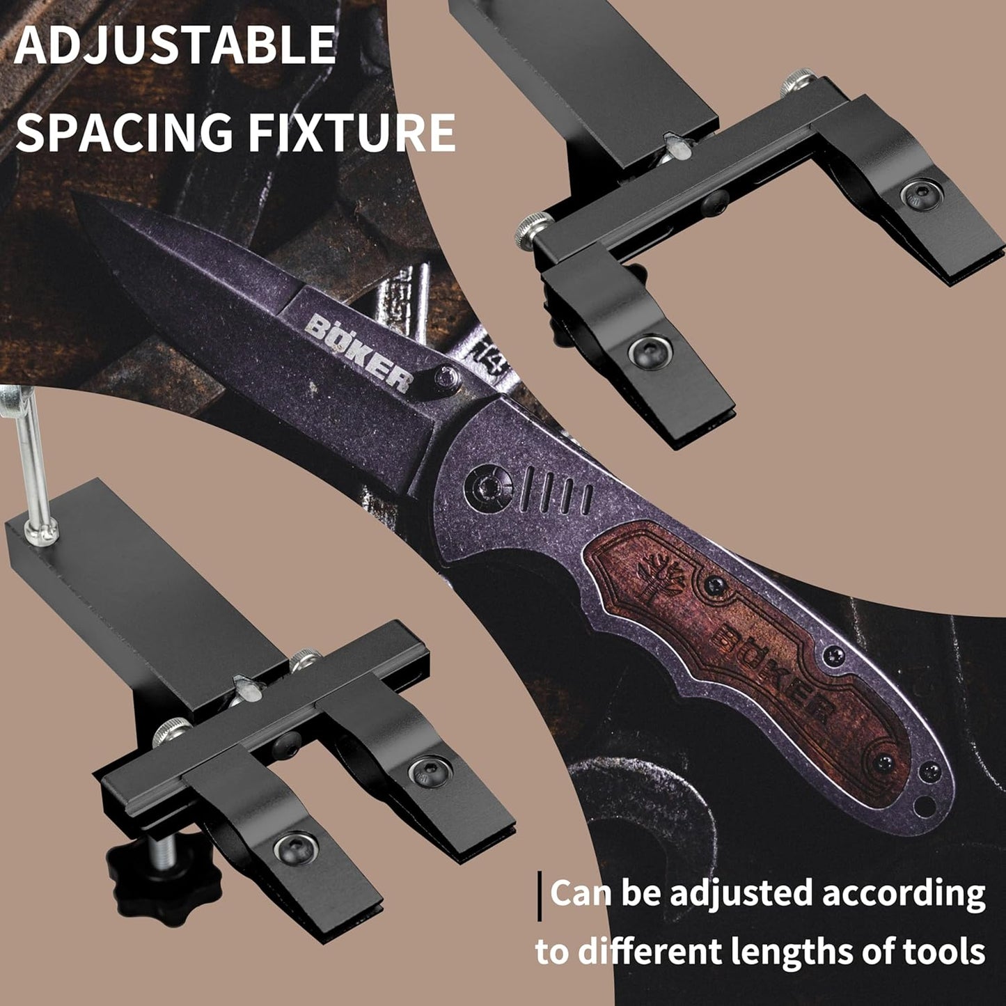 CWOVRS S09 Precision Knife Sharpening System–Quick C-Clamp Fixed-Angle Knife Sharpener W/ 2-Adjustable Angle System (15°–27°), 360° Flip Dual Clamp, Chef Kitchen Knife Sharpener, 6 Premium Stones Kit