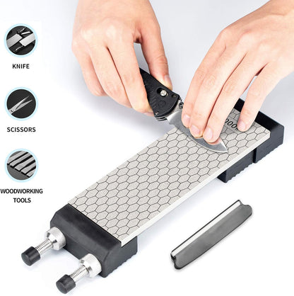Diamond Sharpening Stone Holder Set with Simple Adjustment Screws Holds the Stone Securely with Diomand Knife Sharpener Stones 丨 Durable Quality and Exquisite Design Blue