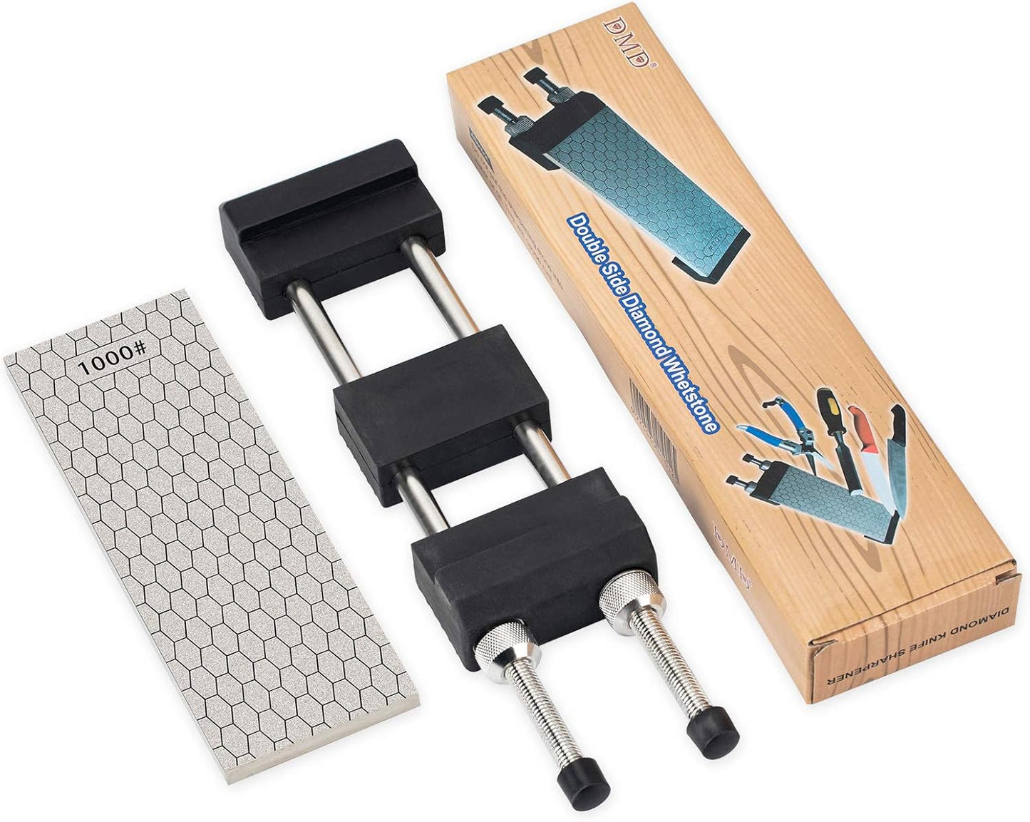 Diamond Sharpening Stone Holder Set with Simple Adjustment Screws Holds the Stone Securely with Diomand Knife Sharpener Stones 丨 Durable Quality and Exquisite Design Blue