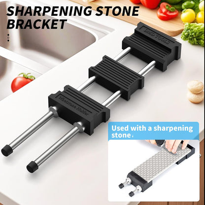 Diamond Sharpening Stone Holder Set with Simple Adjustment Screws Holds the Stone Securely with Diomand Knife Sharpener Stones 丨 Durable Quality and Exquisite Design Blue