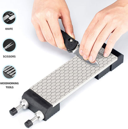 Diamond Sharpening Stone Holder Set with Simple Adjustment Screws Holds the Stone Securely with Diomand Knife Sharpener Stones 丨 Durable Quality and Exquisite Design Blue