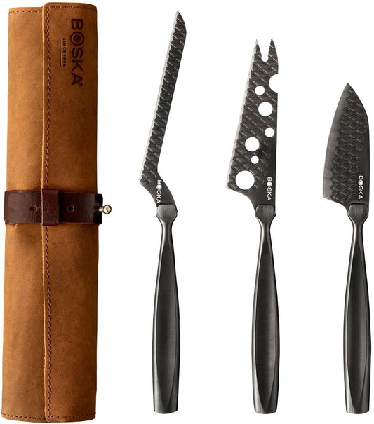 307089 Monaco+ Cheese Knife Set, Full-Size, Black