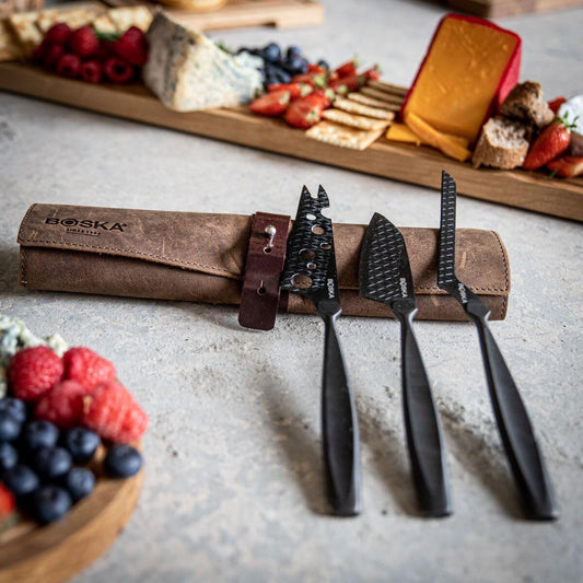 307089 Monaco+ Cheese Knife Set, Full-Size, Black