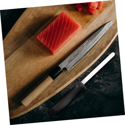 Professional Cutter Sharpener Stone Ergonomic Sharpening Tool for Kitchen Knives Scissors Shears Ceramic Honing Rod Comfortable Handle Safe and Reusable