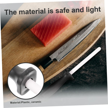 Professional Cutter Sharpener Stone Ergonomic Sharpening Tool for Kitchen Knives Scissors Shears Ceramic Honing Rod Comfortable Handle Safe and Reusable