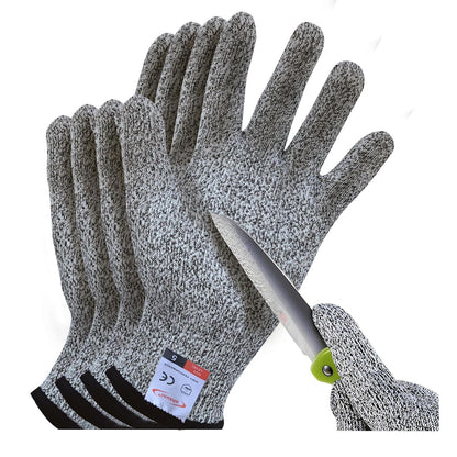 Cutting Gloves, 2 Pairs of Cut Resistant Gloves Food Grade, Cut Resistant Gloves for Kitchen, Oyster Shucking, Fish Fillet Processing, Carving Wood and Gardening(Medium-Grey)