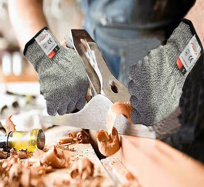 Cutting Gloves, 2 Pairs of Cut Resistant Gloves Food Grade, Cut Resistant Gloves for Kitchen, Oyster Shucking, Fish Fillet Processing, Carving Wood and Gardening(Medium-Grey)