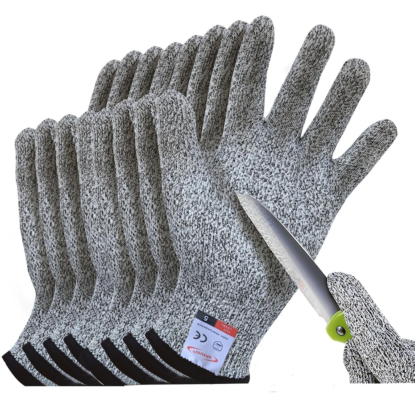 Cutting Gloves, 2 Pairs of Cut Resistant Gloves Food Grade, Cut Resistant Gloves for Kitchen, Oyster Shucking, Fish Fillet Processing, Carving Wood and Gardening(Medium-Grey)