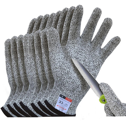Cutting Gloves, 2 Pairs of Cut Resistant Gloves Food Grade, Cut Resistant Gloves for Kitchen, Oyster Shucking, Fish Fillet Processing, Carving Wood and Gardening(Medium-Grey)