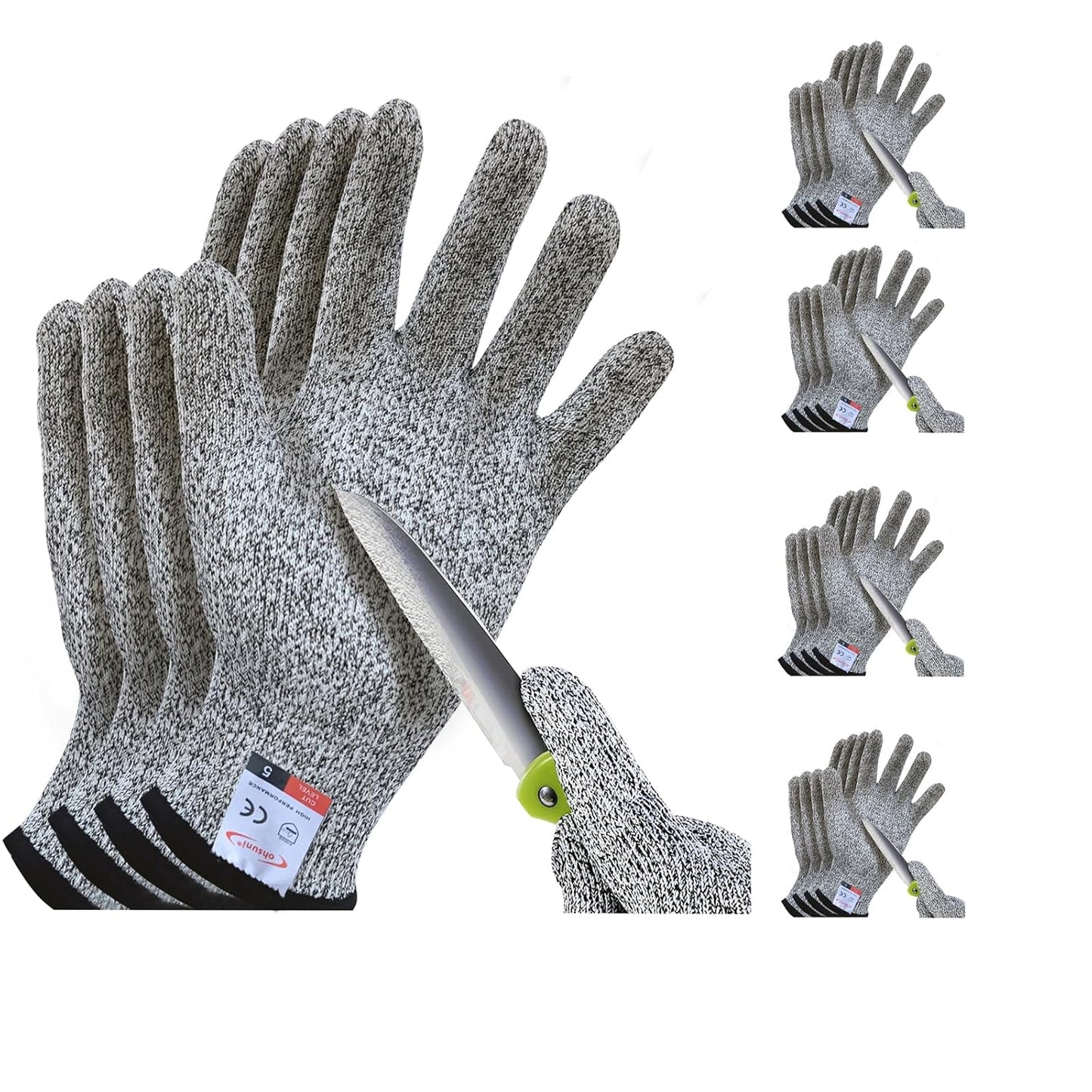 Cutting Gloves, 2 Pairs of Cut Resistant Gloves Food Grade, Cut Resistant Gloves for Kitchen, Oyster Shucking, Fish Fillet Processing, Carving Wood and Gardening(Medium-Grey)