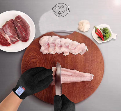 Cutting Gloves, 2 Pairs of Cut Resistant Gloves Food Grade, Cut Resistant Gloves for Kitchen, Oyster Shucking, Fish Fillet Processing, Carving Wood and Gardening(Medium-Grey)