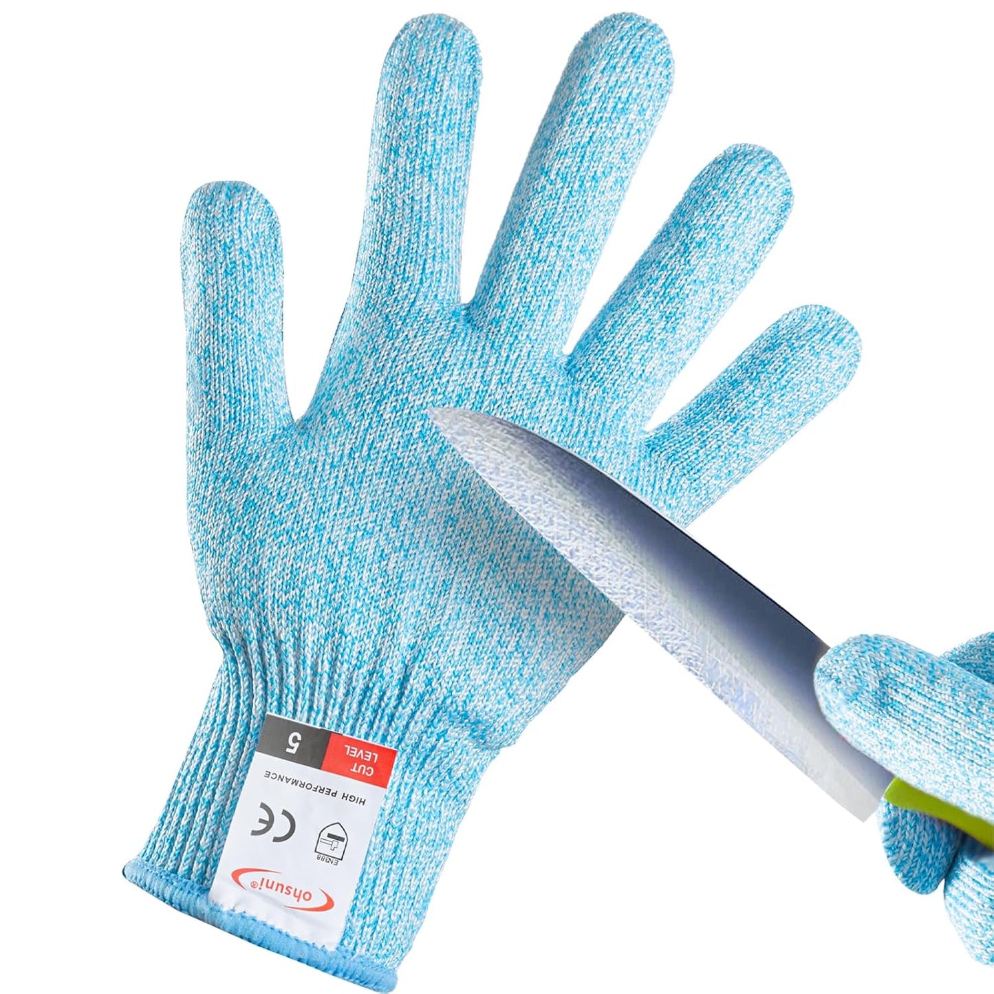 Cutting Gloves, 2 Pairs of Cut Resistant Gloves Food Grade, Cut Resistant Gloves for Kitchen, Oyster Shucking, Fish Fillet Processing, Carving Wood and Gardening(Medium-Grey)