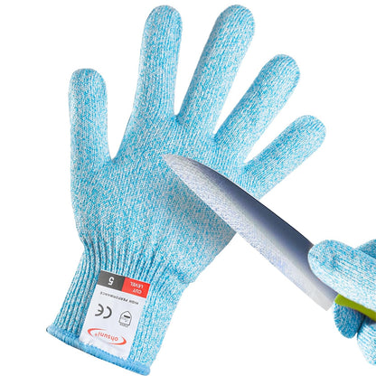 Cutting Gloves, 2 Pairs of Cut Resistant Gloves Food Grade, Cut Resistant Gloves for Kitchen, Oyster Shucking, Fish Fillet Processing, Carving Wood and Gardening(Medium-Grey)