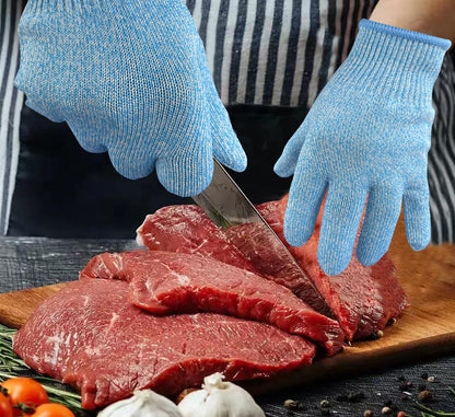 Cutting Gloves, 2 Pairs of Cut Resistant Gloves Food Grade, Cut Resistant Gloves for Kitchen, Oyster Shucking, Fish Fillet Processing, Carving Wood and Gardening(Medium-Grey)