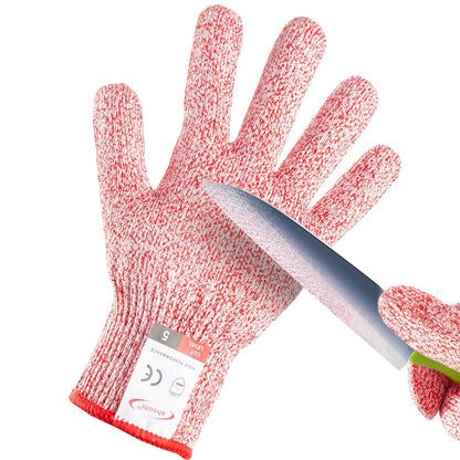 Cutting Gloves, 2 Pairs of Cut Resistant Gloves Food Grade, Cut Resistant Gloves for Kitchen, Oyster Shucking, Fish Fillet Processing, Carving Wood and Gardening(Medium-Grey)