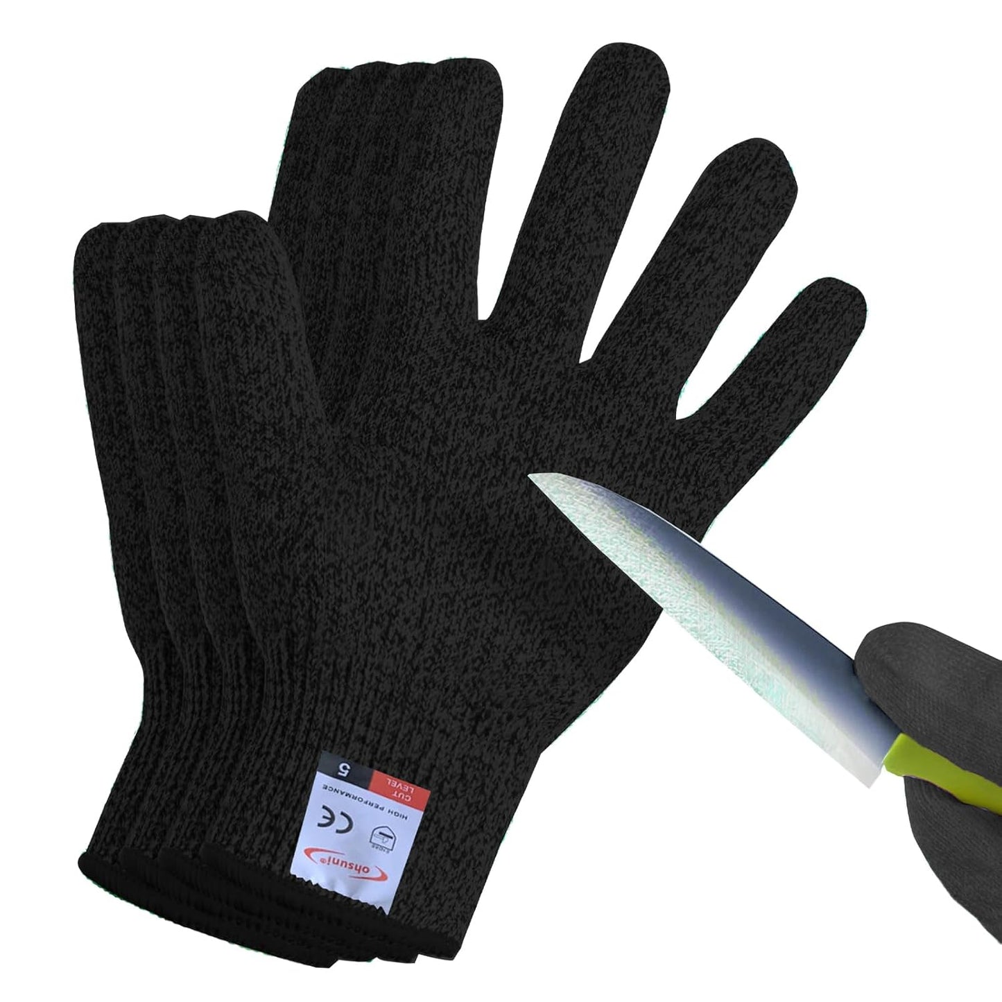 Cutting Gloves, 2 Pairs of Cut Resistant Gloves Food Grade, Cut Resistant Gloves for Kitchen, Oyster Shucking, Fish Fillet Processing, Carving Wood and Gardening(Medium-Grey)