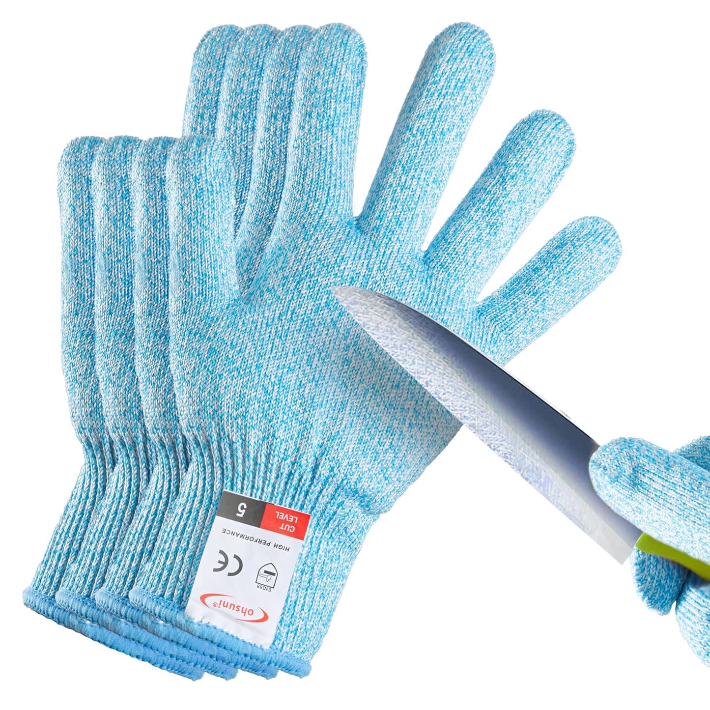Cutting Gloves, 2 Pairs of Cut Resistant Gloves Food Grade, Cut Resistant Gloves for Kitchen, Oyster Shucking, Fish Fillet Processing, Carving Wood and Gardening(Medium-Grey)