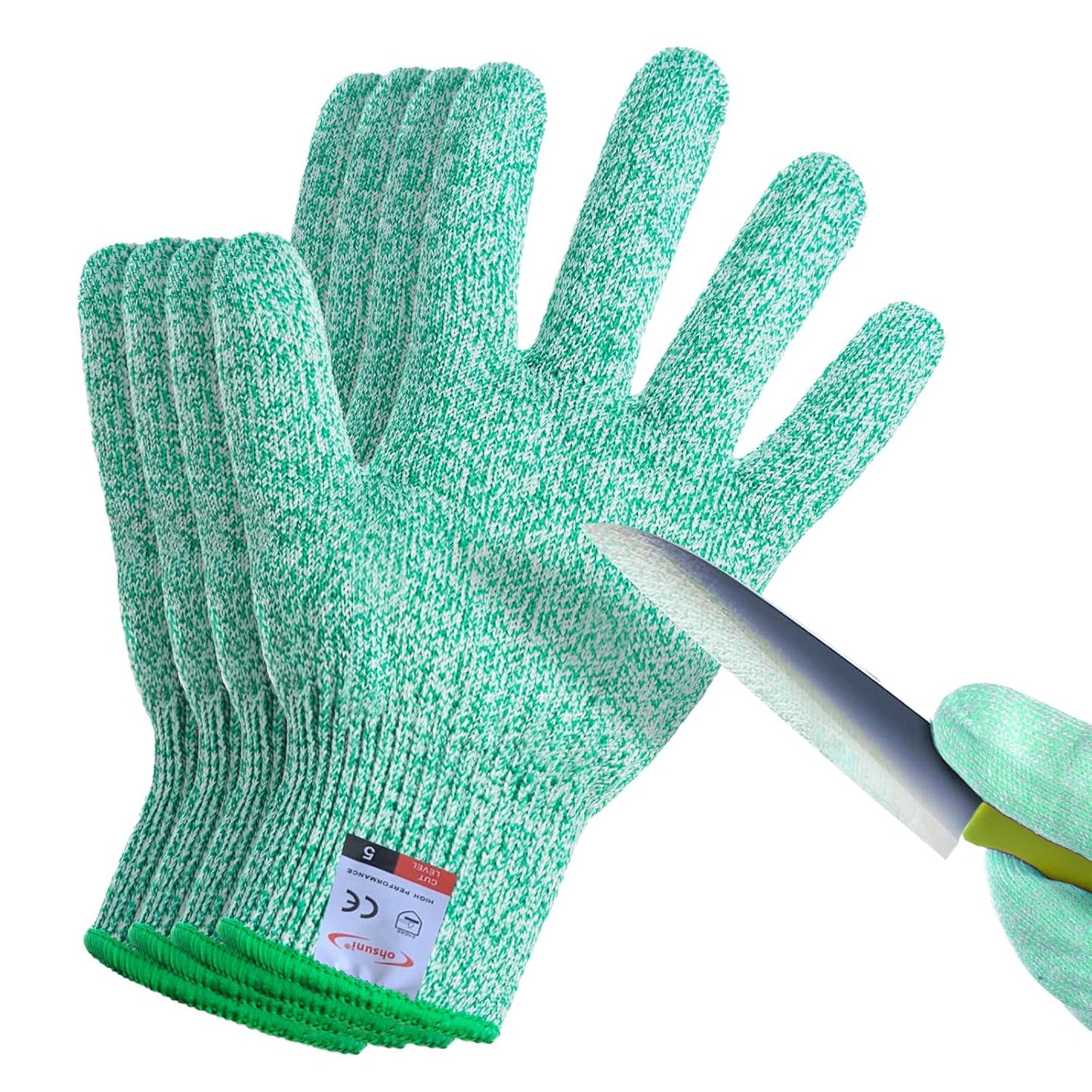 Cutting Gloves, 2 Pairs of Cut Resistant Gloves Food Grade, Cut Resistant Gloves for Kitchen, Oyster Shucking, Fish Fillet Processing, Carving Wood and Gardening(Medium-Grey)
