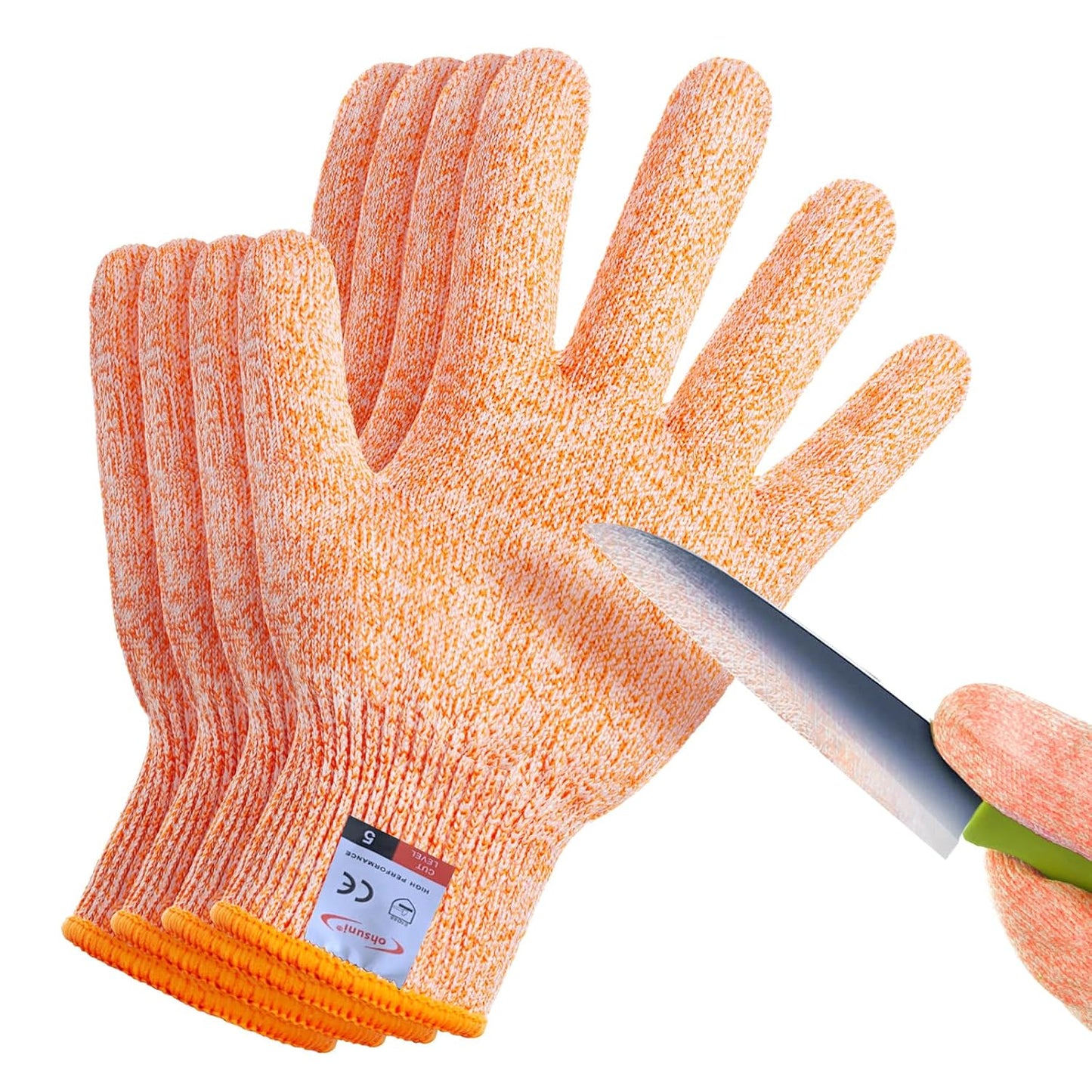 Cutting Gloves, 2 Pairs of Cut Resistant Gloves Food Grade, Cut Resistant Gloves for Kitchen, Oyster Shucking, Fish Fillet Processing, Carving Wood and Gardening(Medium-Grey)