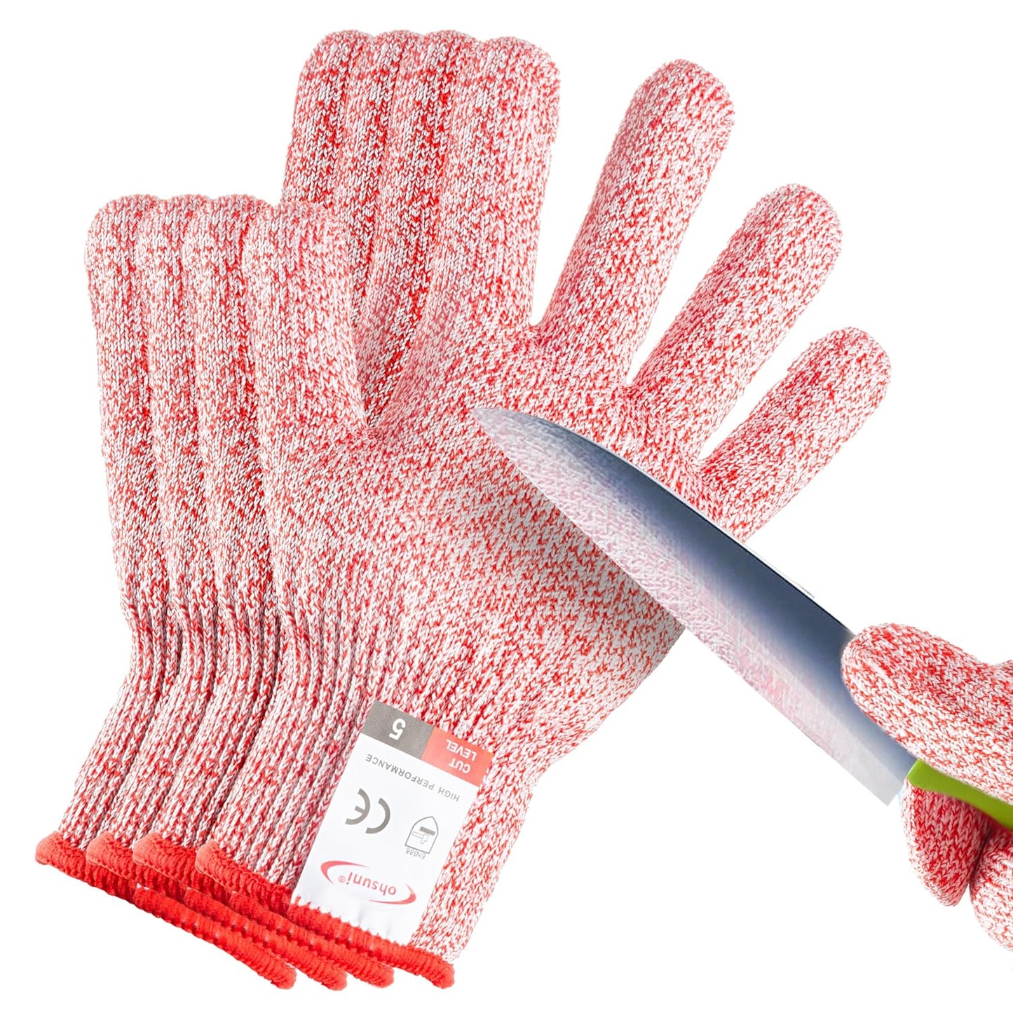 Cutting Gloves, 2 Pairs of Cut Resistant Gloves Food Grade, Cut Resistant Gloves for Kitchen, Oyster Shucking, Fish Fillet Processing, Carving Wood and Gardening(Medium-Grey)