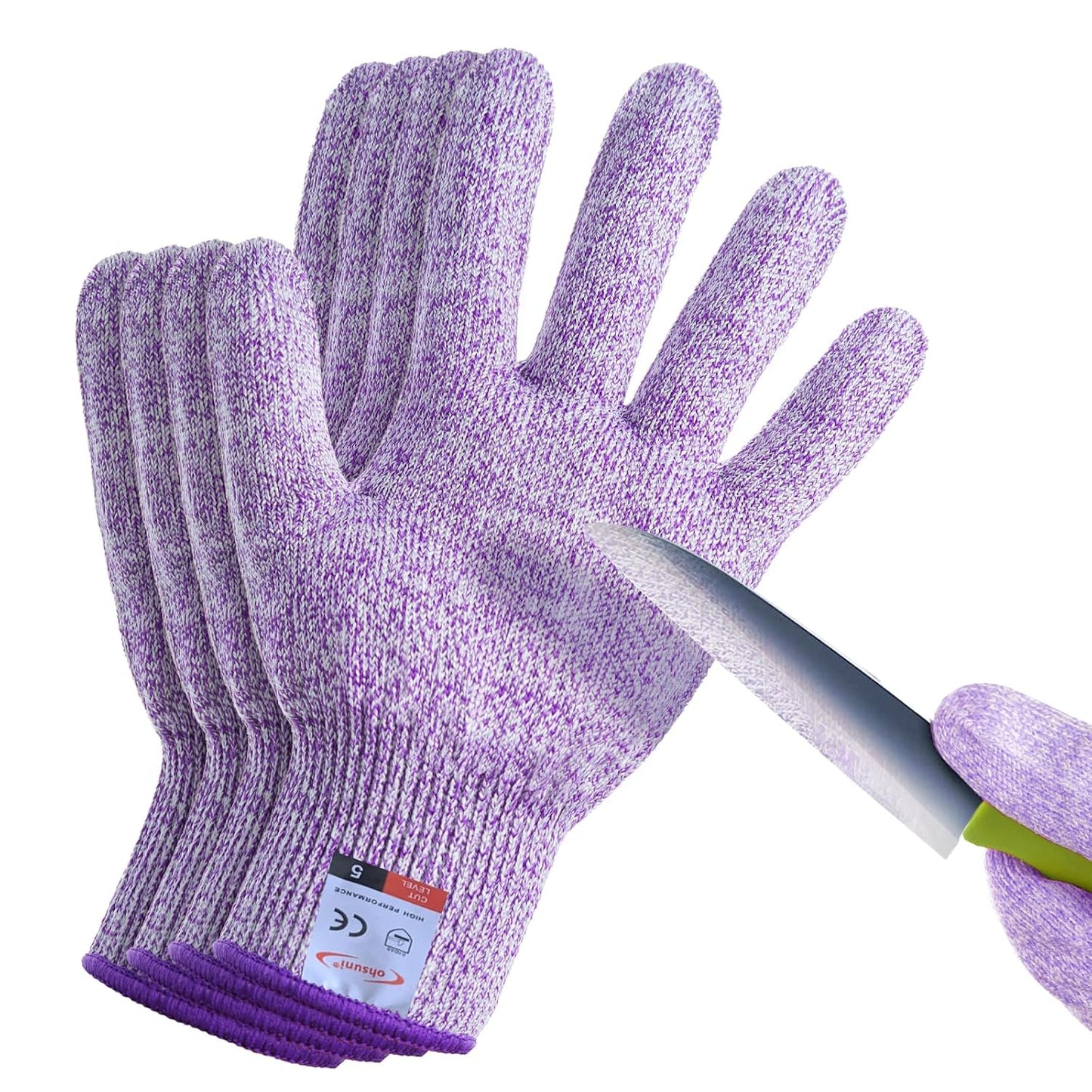 Cutting Gloves, 2 Pairs of Cut Resistant Gloves Food Grade, Cut Resistant Gloves for Kitchen, Oyster Shucking, Fish Fillet Processing, Carving Wood and Gardening(Medium-Grey)