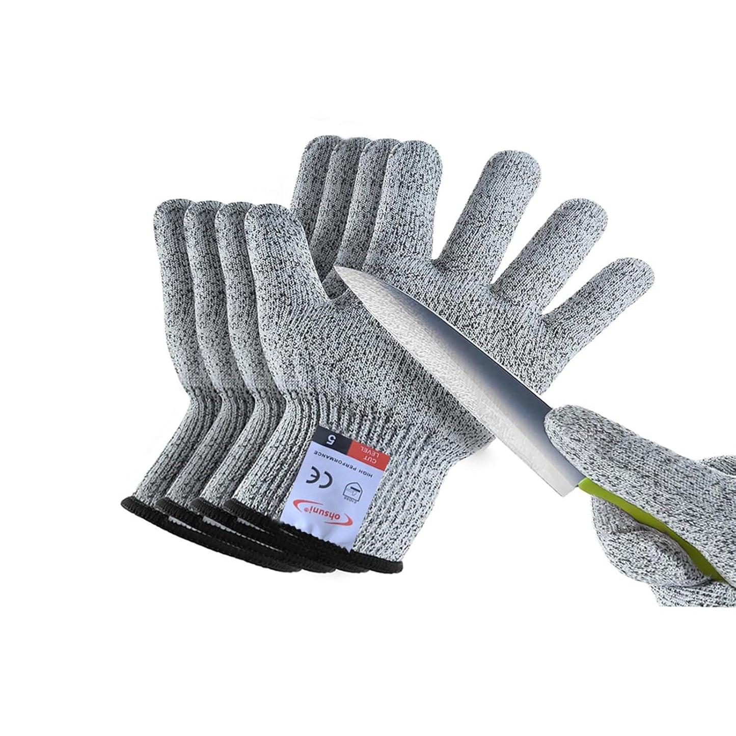Cutting Gloves, 2 Pairs of Cut Resistant Gloves Food Grade, Cut Resistant Gloves for Kitchen, Oyster Shucking, Fish Fillet Processing, Carving Wood and Gardening(Medium-Grey)