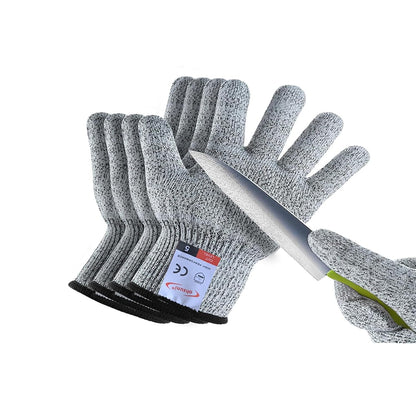 Cutting Gloves, 2 Pairs of Cut Resistant Gloves Food Grade, Cut Resistant Gloves for Kitchen, Oyster Shucking, Fish Fillet Processing, Carving Wood and Gardening(Medium-Grey)