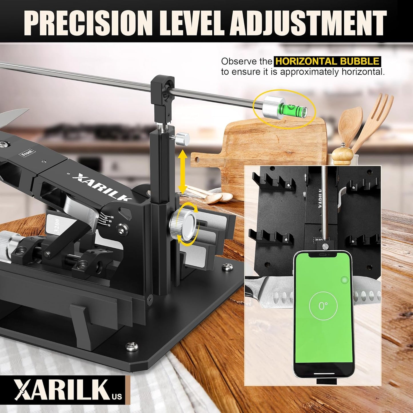Portable Folding Knife Sharpener XAR-FS1, Adjustable Angle Sharpening System with 240#, 400#, 800#, 2000# Diamond Stone Set for Pocket, Hunting, Kitchen & Serrated Knives
