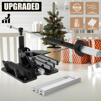 Portable Folding Knife Sharpener XAR-FS1, Adjustable Angle Sharpening System with 240#, 400#, 800#, 2000# Diamond Stone Set for Pocket, Hunting, Kitchen & Serrated Knives