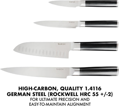 14-Piece Full Tang Forged Kitchen Knife Set – High-Carbon 1.4116 German Steel Cutlery with Protective Sheaths – Professional Chef Knife Set