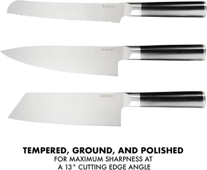 14-Piece Full Tang Forged Kitchen Knife Set – High-Carbon 1.4116 German Steel Cutlery with Protective Sheaths – Professional Chef Knife Set