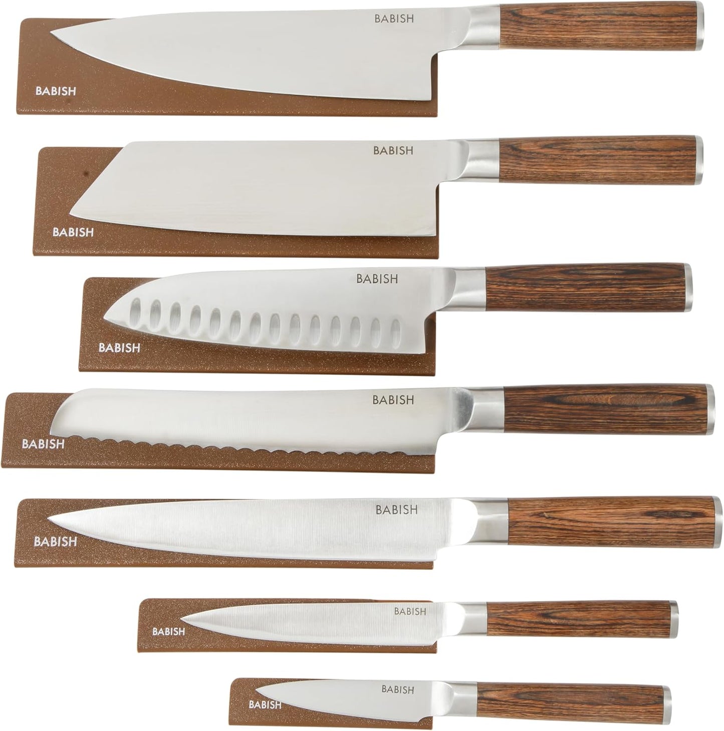 14-Piece Full Tang Forged Kitchen Knife Set – High-Carbon 1.4116 German Steel Cutlery with Protective Sheaths – Professional Chef Knife Set