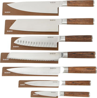 14-Piece Full Tang Forged Kitchen Knife Set – High-Carbon 1.4116 German Steel Cutlery with Protective Sheaths – Professional Chef Knife Set