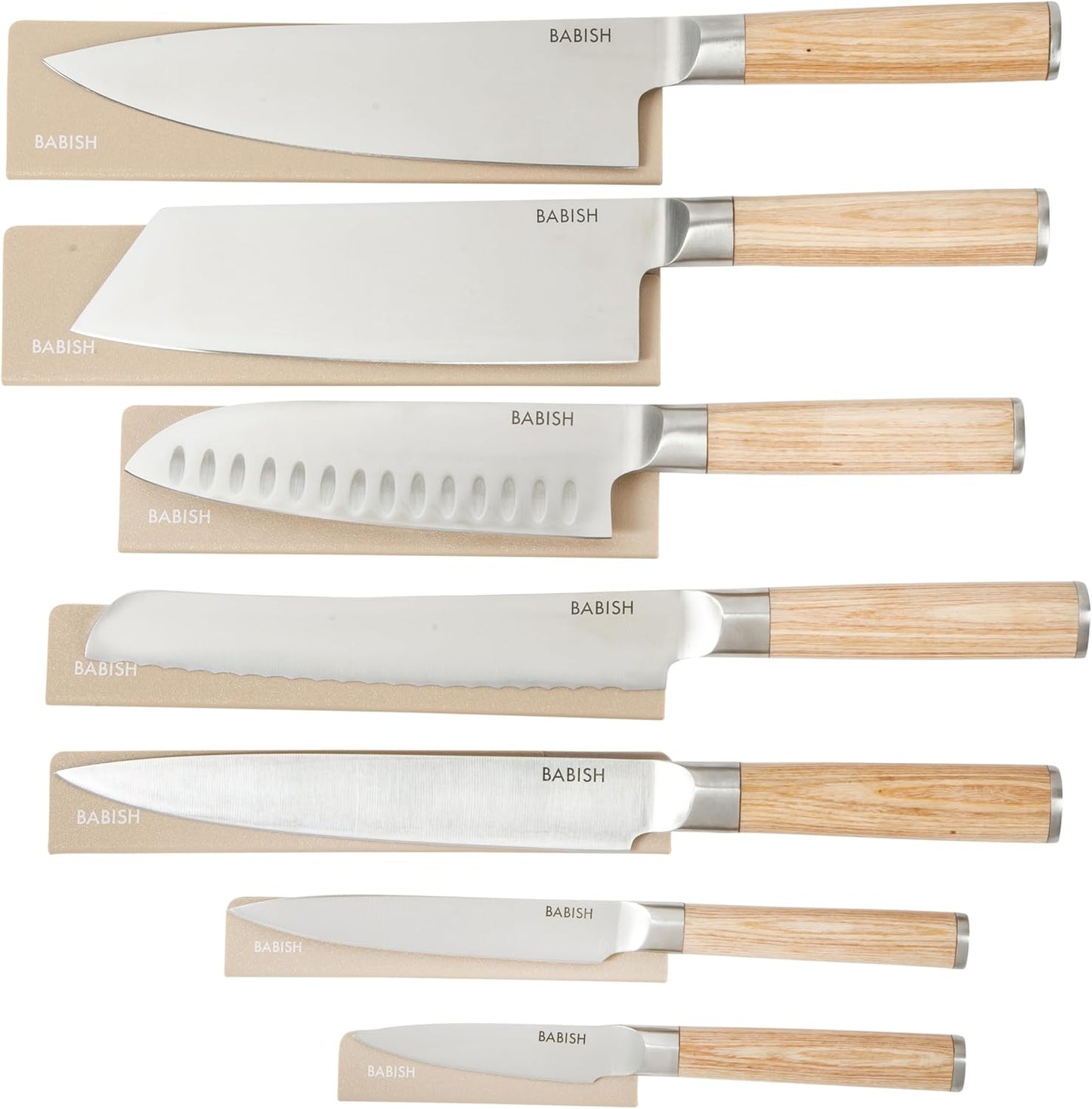 14-Piece Full Tang Forged Kitchen Knife Set – High-Carbon 1.4116 German Steel Cutlery with Protective Sheaths – Professional Chef Knife Set