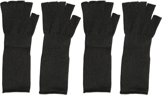 2 Pairs Cut Arm Sleeves, Level 5 Scratch Abrasion Protection with Finger Holes, for Yard Work Kitchen Chainsaw Safety (Medium 9.17 X 1.57in)