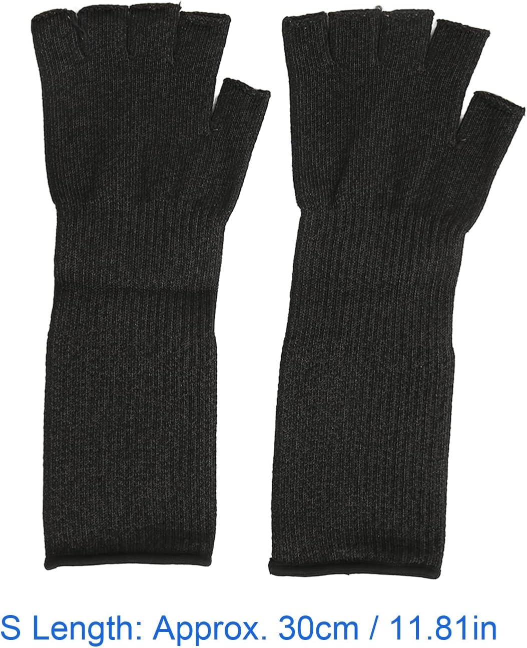 2 Pairs Cut Arm Sleeves, Level 5 Scratch Abrasion Protection with Finger Holes, for Yard Work Kitchen Chainsaw Safety (Medium 9.17 X 1.57in)