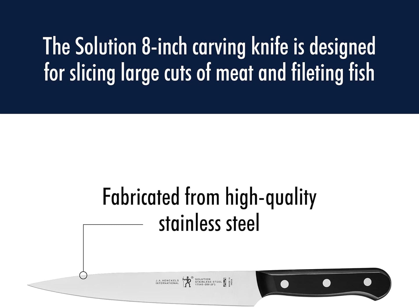 Solution Razor-Sharp 8-inch Carving Knife, German Engineered Informed by 100+ Years of Mastery