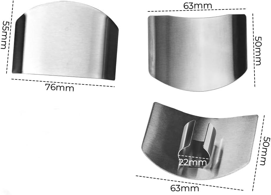 2Pcs Stainless Steel Finger Guard, 2024 Stainless Steel Finger Guard Knife Cutting Protector, Premium Slicing Tool Finger Protector Finger Protectors for Dicing, Slicing, Chopping Vegetables